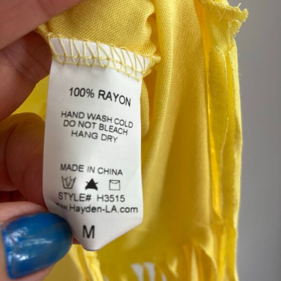 Hayden Los Angeles Yellow Fringe Aztec Western Top Women’s Medium NEW - Picture 11 of 11